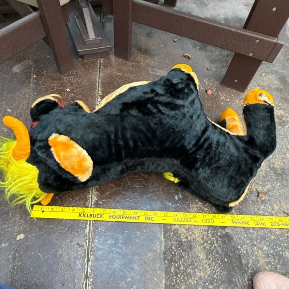 Vintage stuffed animal bull with ring in nose black 1950s old toys collector far - Picture 10 of 10